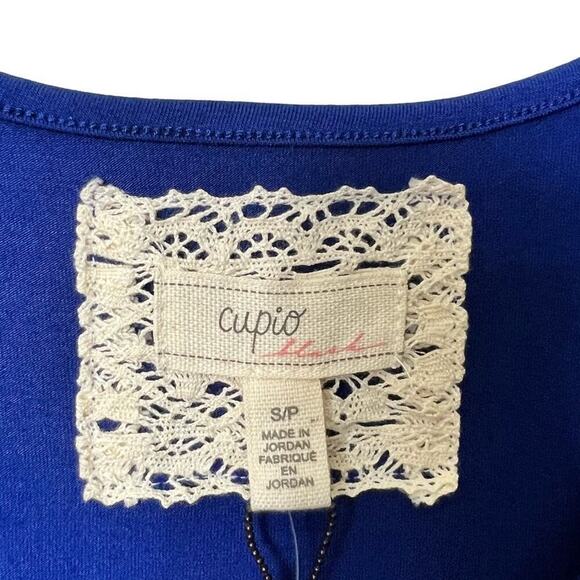 CUPIO BLUSH MINI BLUE SHORT SLEEVE WOMEN KNOT DRESS SIZE SMALL BRAND NEW - Picture 5 of 5